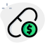 Expensive experimental drug medicine isolated on a white background icon