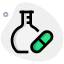 Lab research on experimental drug medicine with flask icon