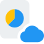 Pie chart file records cloud storage logotype icon