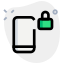 Mobile phone lock with padlock symbol logotype icon