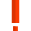 A punctuation mark indicating an exclamation symbol icon