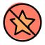 Delete star rating from music feedback website icon