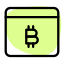 Cryptocurrency bitcoins website isolated on a white background icon