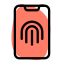 Fingerprint access on a cell phone device icon