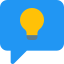 New ideas shared on a text message isolated on a white background icon