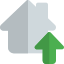 House for sale with up arrow isolated on a white background icon