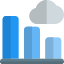 Bar chart infographics on the cloud network icon