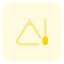 Triangle music instrument with a drumstick layout icon