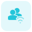 Wireless internet router key shared with multiple users in a group icon