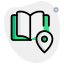 Location of a bookstore isolated on a white background icon