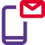 Mobile with email notification and envelope logotype icon