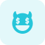 Dollar eyes greedy devil facial expression emoticon icon
