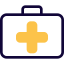 Private Hospital doctor briefcase isolated on a white background icon