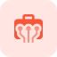 Integrated Technology suitcase isolated on a white background icon