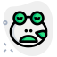 Frog snoring with sweat drop from nose icon