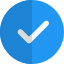 Verified check circle for approved valid content icon