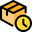 Cargo parcel item in queue for a delivery icon