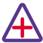 Hospital triangular sign with warning for loud horn restriction icon