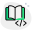 外部编程和编码书隔离在白色背景库绿色 tal-revivo icon