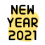 Happy new year two thousand twenty one text icon