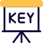 Key for success concept slide on presentation icon