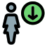 Downloading the list of businesswoman database from online server icon