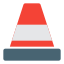 Traffic cone for road maintenance and other services for traffic department icon