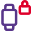 Smartwatch locked with enhanced passcode security protocol icon