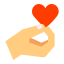 Рука держит сердце icon
