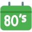 80s music genre retro style music layout icon