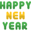 Happy new year text message for sharing icon