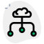 Brain with multiple flowchart nodes are selected on a white background icon