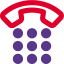 Phone dial layout with keypad and hand receiver icon