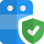 Server with antivirus protection safeguard turn on icon