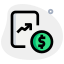 Financial information compared with line graph layout icon