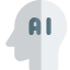 Artificial intelligence with a head Logotype isolated on a white background icon