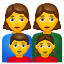 Familie – Frau-Frau-Mädchen-Junge icon