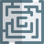 Maze with multiple pathways open and close icon