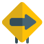 Right arrow for navigation and direction layout icon