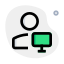 Classic man user using a monitor for real time feedback icon