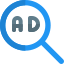 Search or find ads on online portal icon