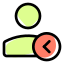 Left arrow direction for navigation and indication icon