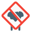 Forbidden place to bats and other animals icon