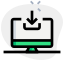 Desktop web app with files download down arrow icon
