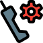 Cogwheel settings symbol on old wireless cell phone device icon