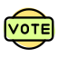 Voting badge for a right candidate in upcoming state election icon