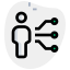 Human integration with multiple nodes isolated on a white background icon