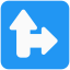 Right intersection lane indication for traffic sign icon