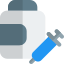 Ingredients of a syringe made from a medication pills icon