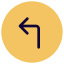 Turn left sign on a sign board icon